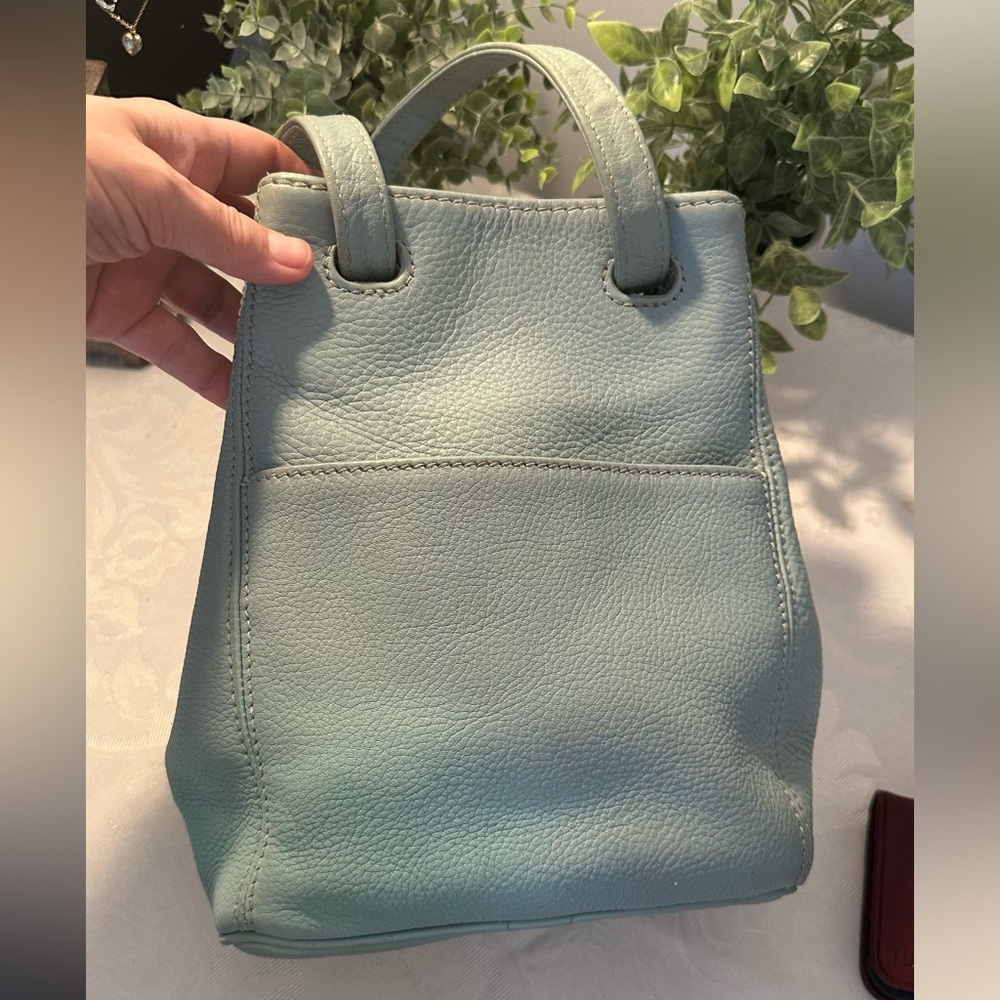 Coach Vintage Sonoma Drawstring Natural Grain Leather - Aqua - Picture 7 of 14